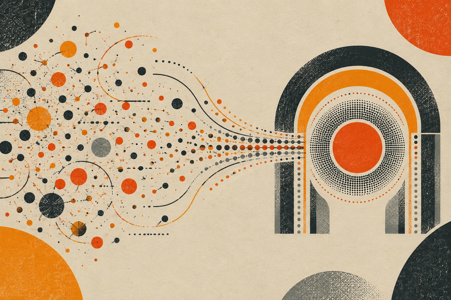Abstract layers of research signals forming a clear body of findings